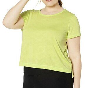 Core 10 Women's Cropped Workout T-Shirt Activewear Lime‎ Size Large